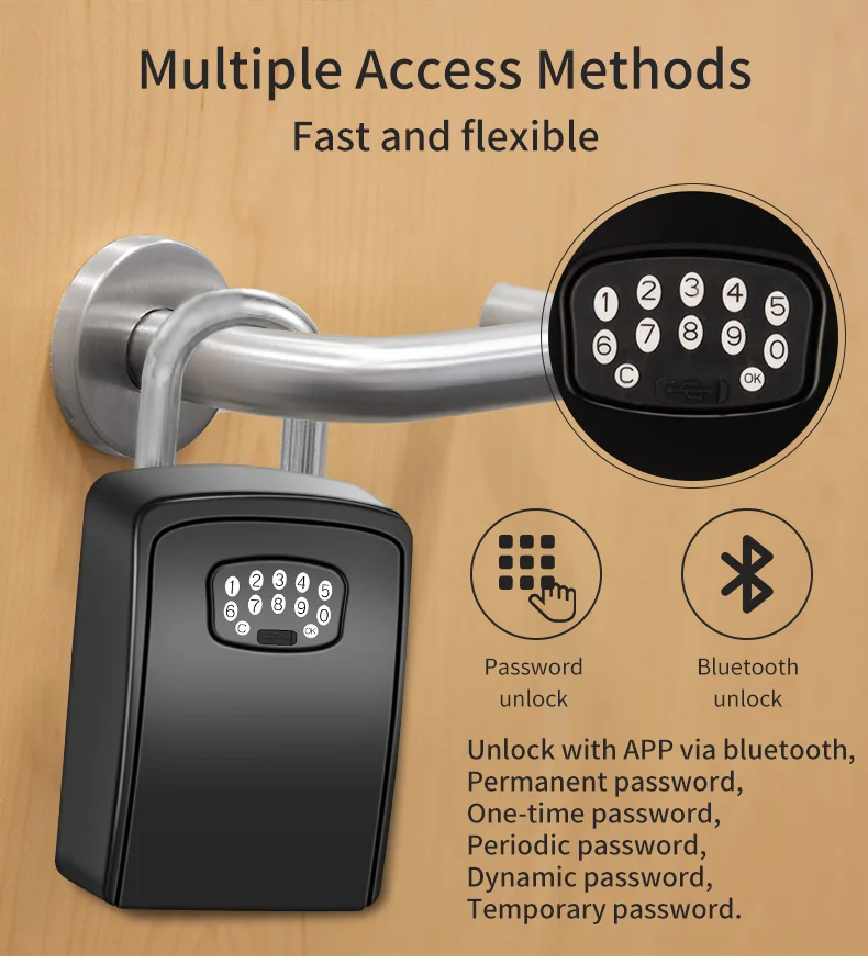 Smart Secured Lock Box  Electronic Digital Security Safe Lock Box with App Remote Control Smart Password Lock