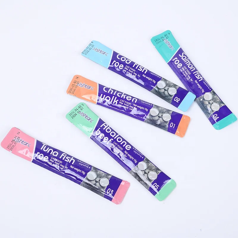 Cat Liquid Snack Wholesale Wet Cat Food Bar Striped Private Label Treats For Cats
