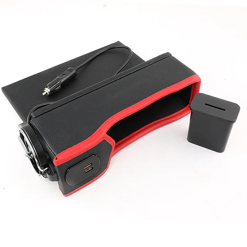 2021 Hot Directly Sells Car Seat Side Pocket Console Organizer With 2 USB Port Seat Gap Filler Car Interior Accessories