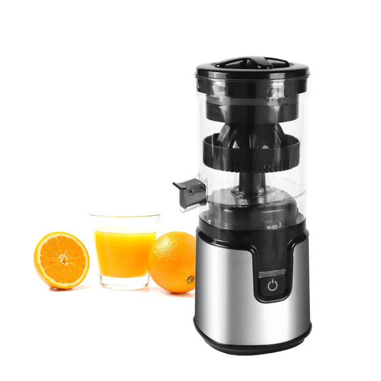 USB Rechargeable Electric Citrus Juicer Stainless Steel Base Slow Juicer Fruits Juices Smoothies Kitchen Outdoor Car Hotel Use