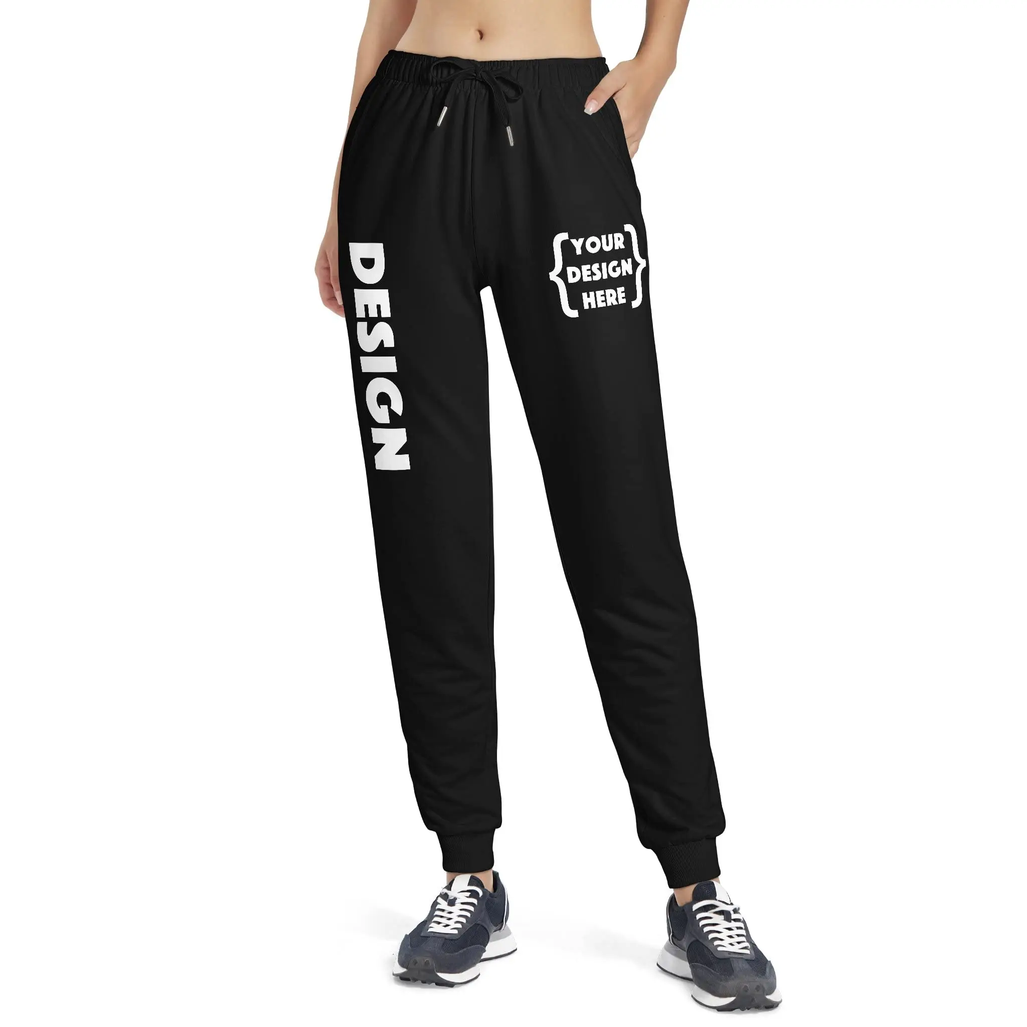Wholesale Custom Sweat Pants with Logo Text Design Track Pants Men Sport Pants for Men Elastic-Waist Drawstring Travel Jogger