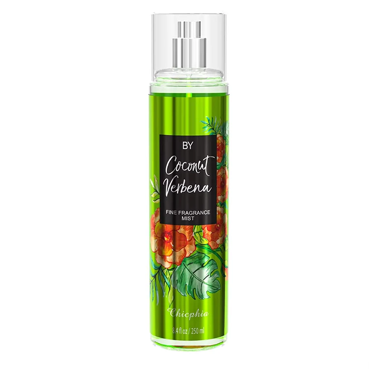 Fine Coconut Verbena Fragrance Mist, Best long lasting body spray 250ml body mist for men and women
