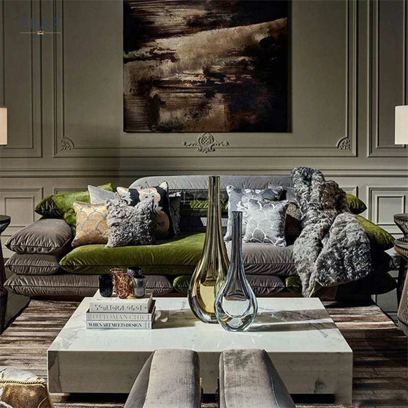 Luxury Modern Sofa - Plush Velvet Modular Couch for Elegant Interiors living room sofa sets;luxury couch