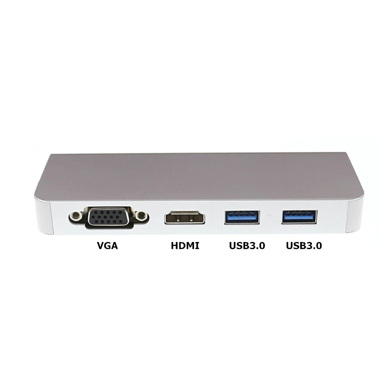 
6 in 1 Type-c usb3.0 to VGA RJ45 Gigabit multi-funktion hub expansion dock Converter Suitable for laptop/Android phone 