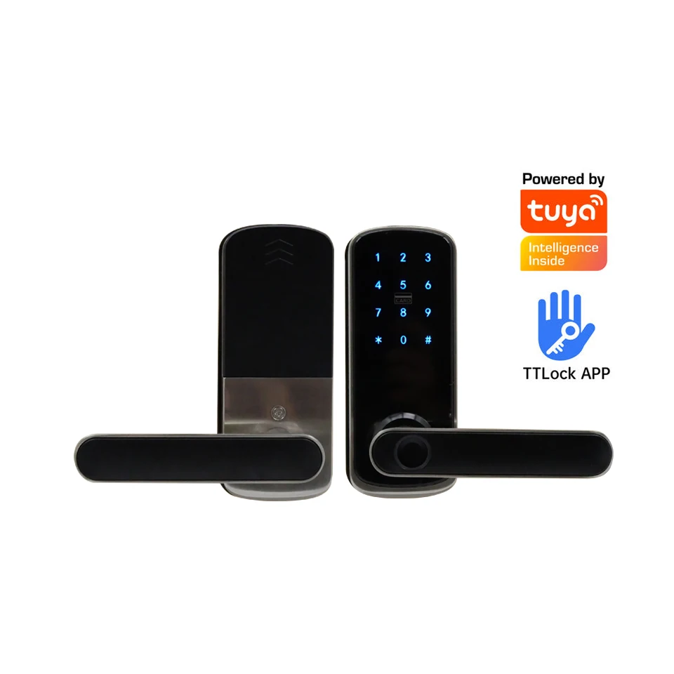 Умный дверной замок с биометрической ручкой, с приложением безопасности, сканирование отпечатка пальца, цифровой БЕСКЛЮЧЕВОЙ Rfid-замок с паролем для дома, квартиры