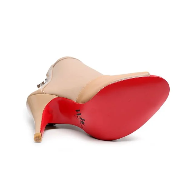 Women Ballroom Latin Dance Shoes Black Soft Bottom Bachata Salsa Dance Sandals Woman thin Heel 8.5cm 10cm 11cm Sock Boots