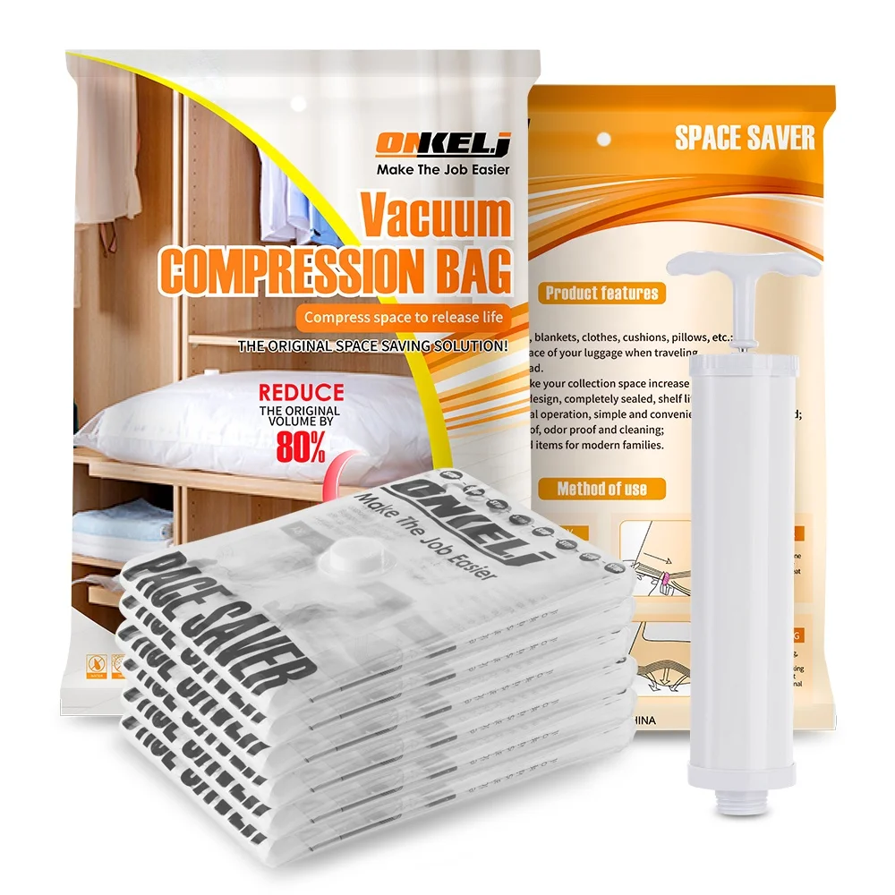 Explosion-proof zipper Vacuum Bag Space Saver Vacuum Storage Bags,Space Saver Premium Vacuum Compressed Bag with Pump