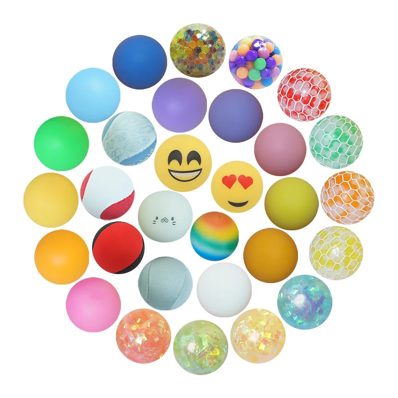 Wholesale High Quality Decomression Ball Silicone Rubber Bouncy Ball TPR Stress Relief Toys for Adults