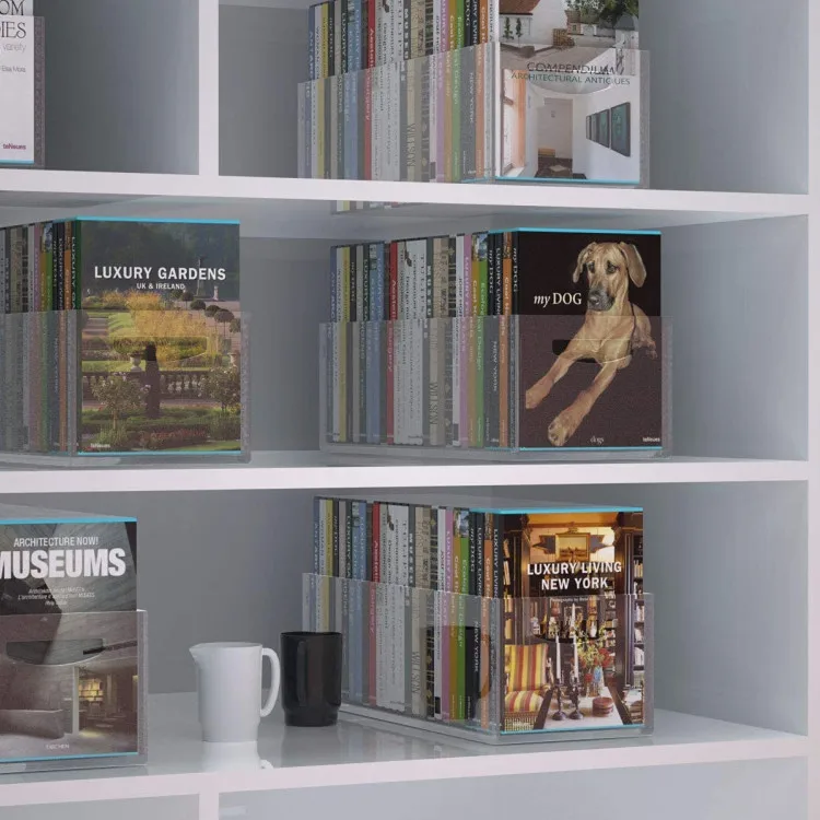 Простой акриловый прозрачный контейнер для хранения DVD/CD Настольный 2 упаковок брошюр игровых видеоигр