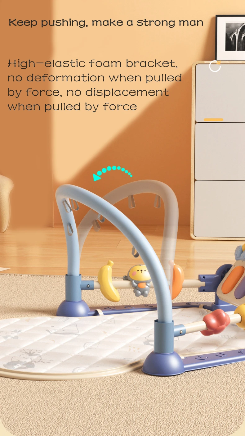 2023 Special offer OEM Activity Fitness Sleeping Game Baby Play Gym Mat Baby Kick And Play Mat With Piano