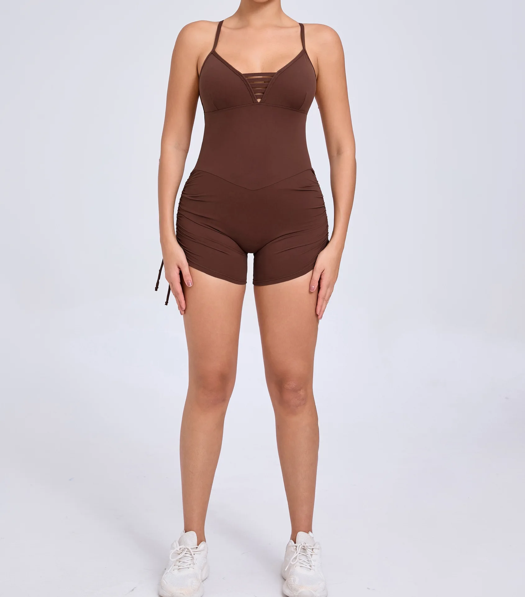 Wholesale Custom Women Gym Catsuit Back Fitness Jumpsuits Playsuits Workout One Piece Catsuit Yoga Bodysuit for women