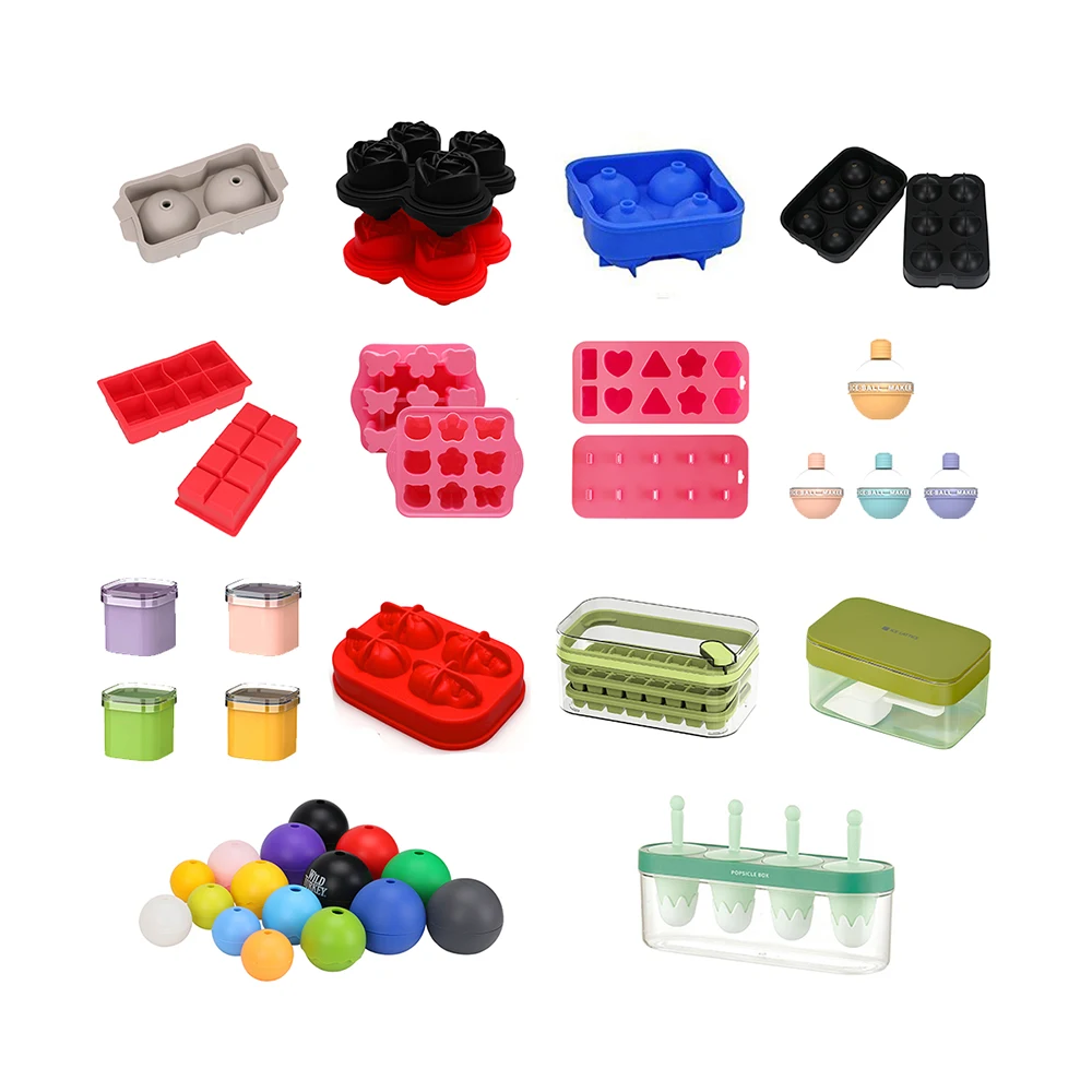 Ice Cube Molds Silicone Ice Cube Trays With Lid And Bin For Freezer Easy Release
