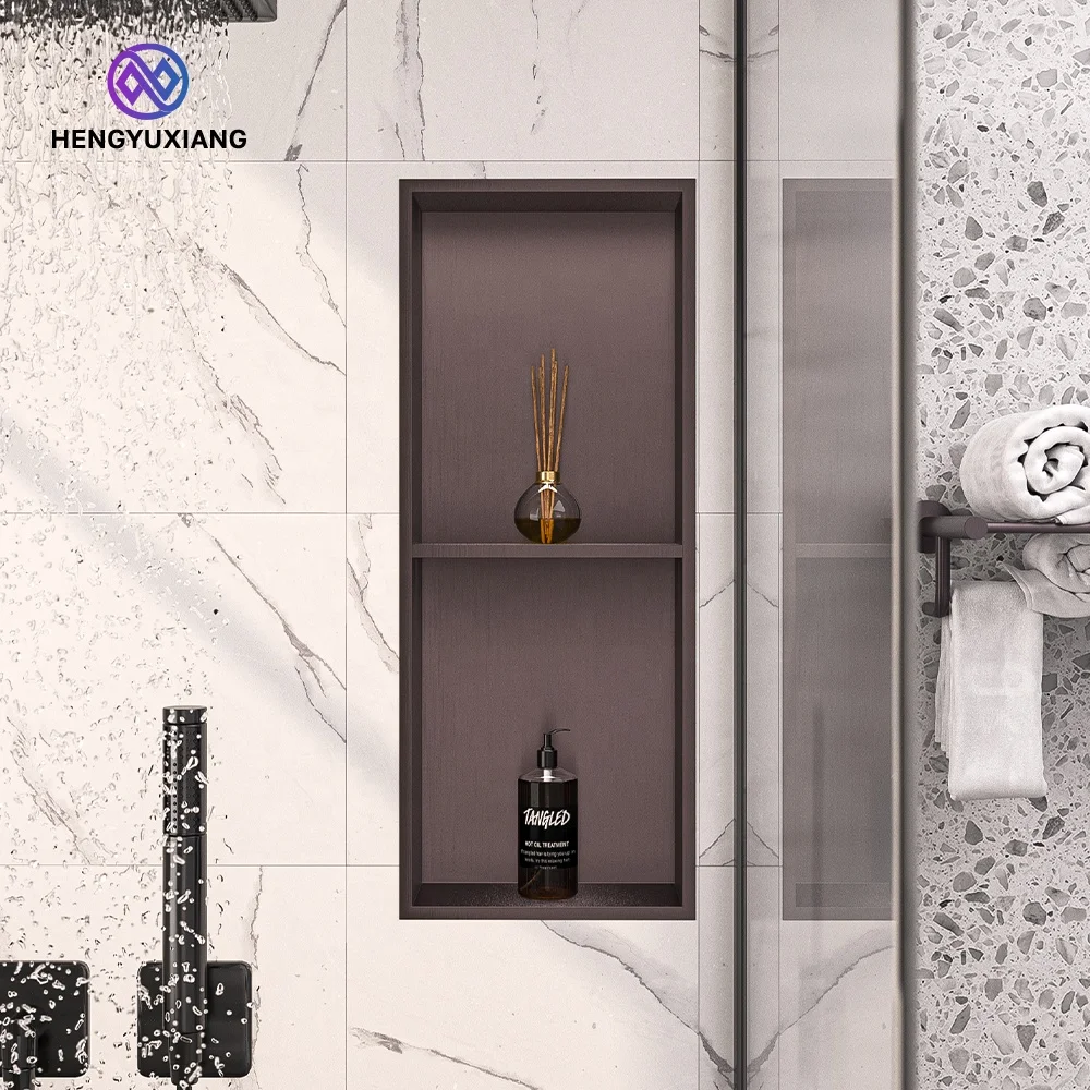 Прямые продажи с завода, лучшая нержавеющая сталь, 304 Встраиваемые вставки для ванной, Настенная душевая ниша, гостиничная полка для душа и украшения дома