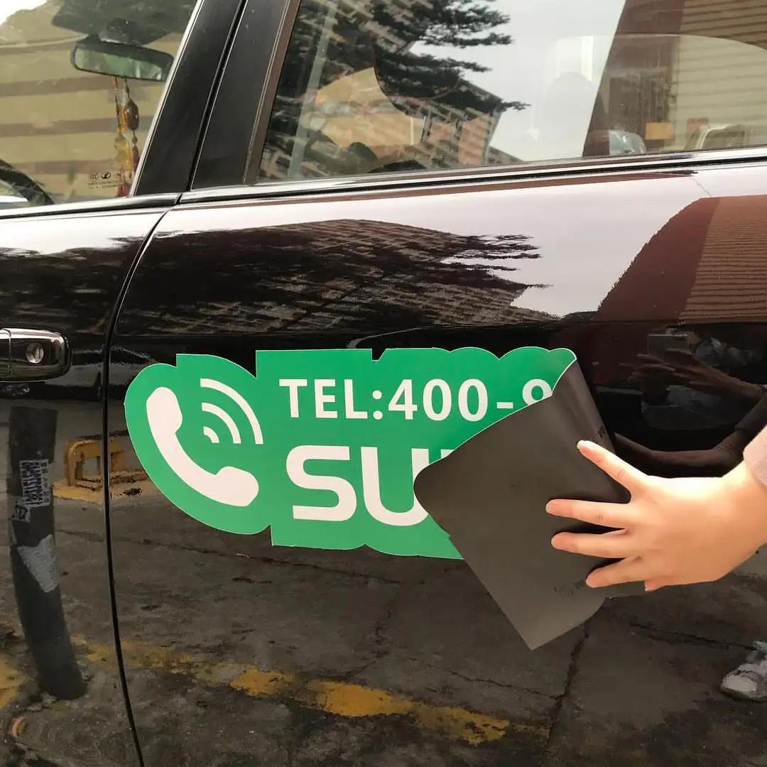 High quality Die Cut Magnetic Car Door Magnet Sticker Advertising Signs Decoration