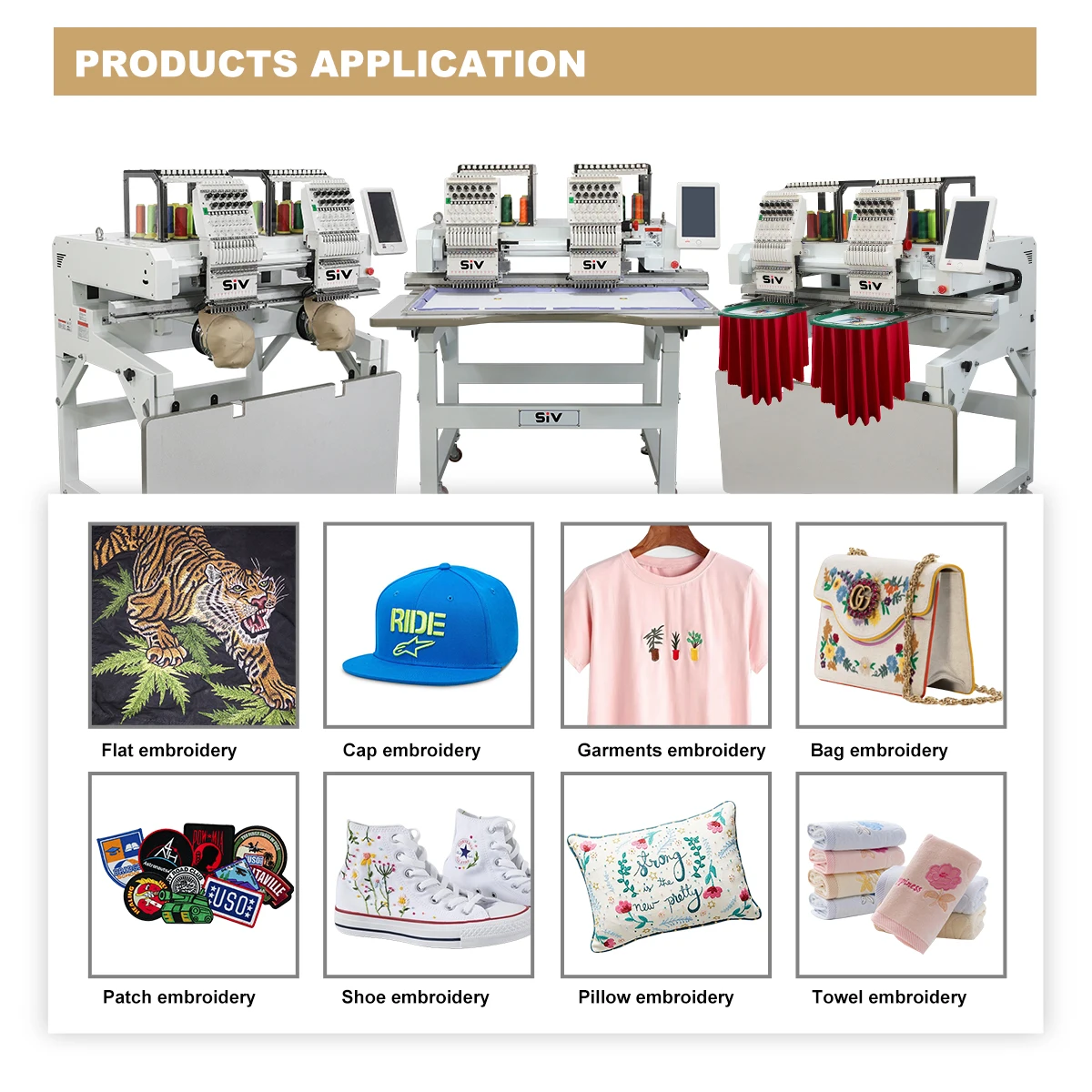 Digital Computer Embroidery Machine High Speed Flat Embroidery Machine Two Heads Flat Embroidery Sewing Machine