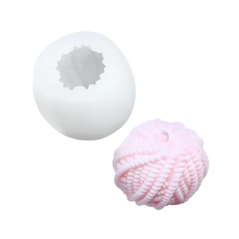 ZO110 wholesale 3d ball candle mold Bead wool ball gypsum chocolate aromatherapy cake decoration tool candle silicone mold