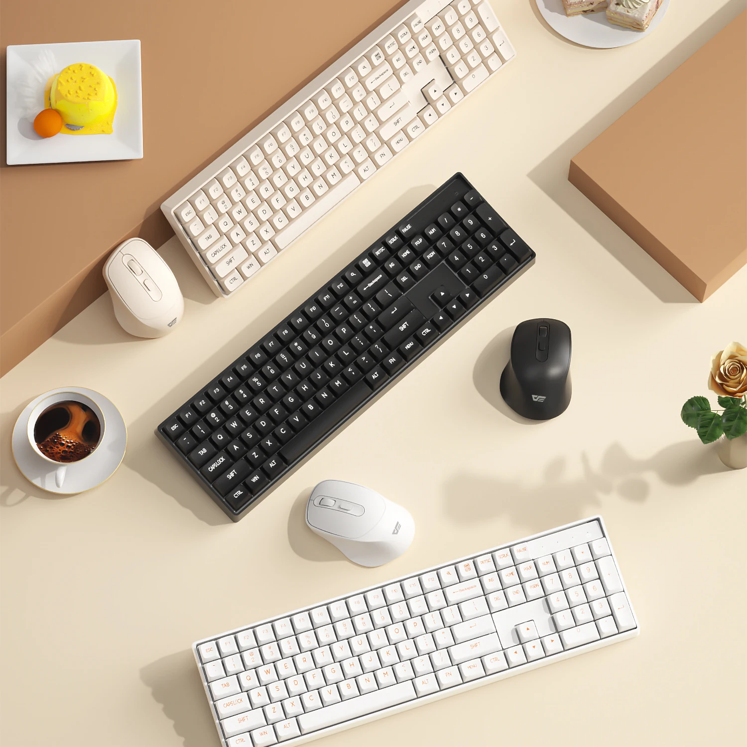 GamingdarkFlash GK104 2,4G беспроводные 106 клавиши клавиатура и мышь Комплект механических устройств с длительным временем автономной работы