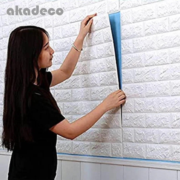 Papel tapiz autoadhesivo de espuma papel hogar Decoracion Interior panel decorativo de pvc 3d papel paneles de pared