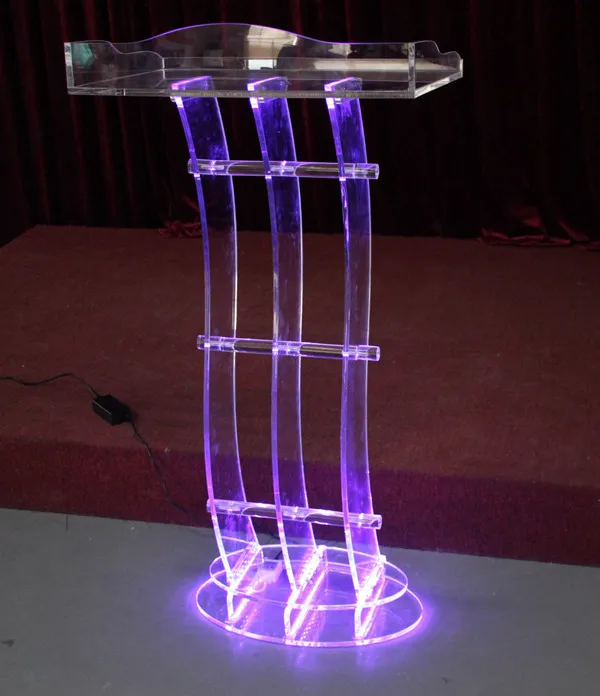 custom clear organic glass church pulpit