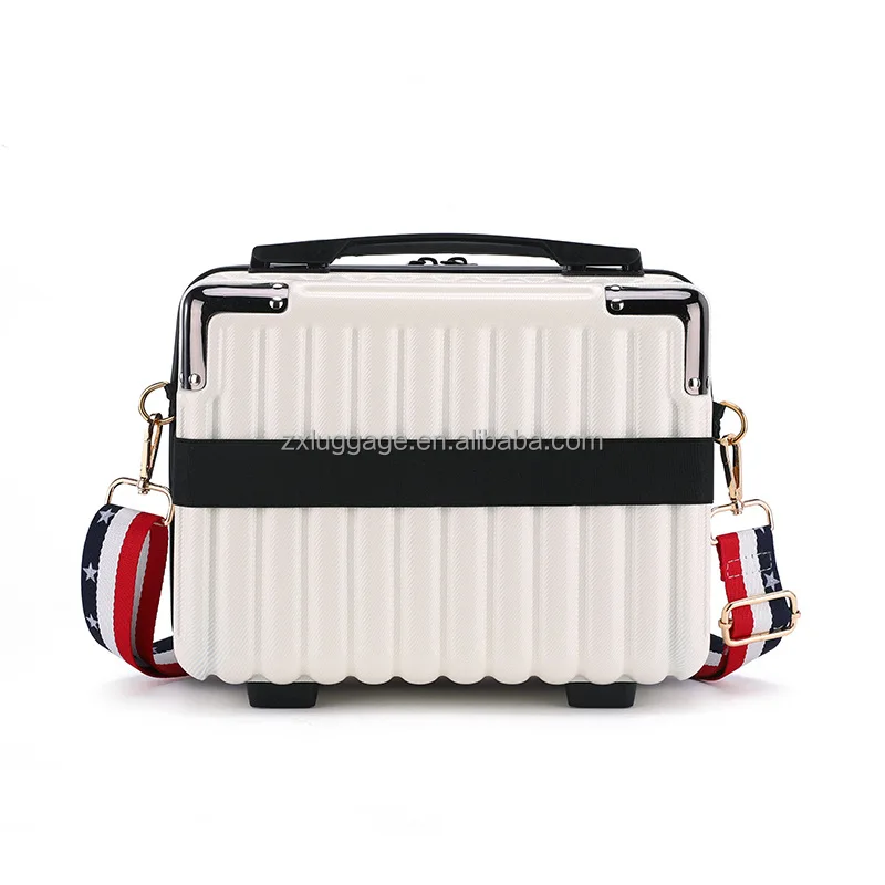 Popular design mini luggage bag suitcase 14 inch cosmetic bag ABS+PC beauty case
