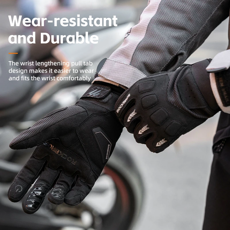 ROCKBROS High Quality Custom Motorcycle Gloves for Men Outdoor Training Fitness Exercise Touch Screen Non-slip Cycling Gloves