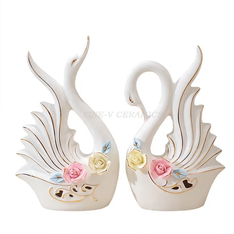 craft supplies ceramics unpainted various colors  wedding gifts ornaments porcelain swan deco