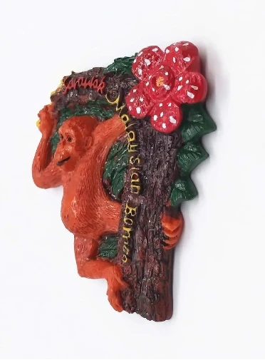 Resin Malaysia Sarawak Borneo 3D Monkey refrigerator magnet Home accessories
