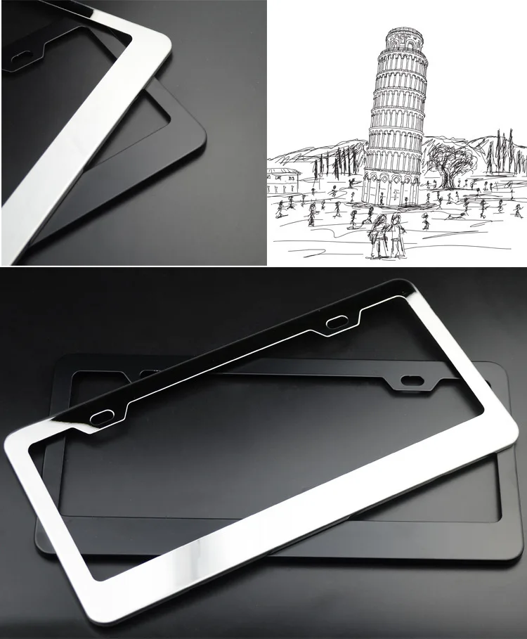 Manufacturer Wholesale license Plates for American Cars Neo Chrome Stainless Steel US Size Custom