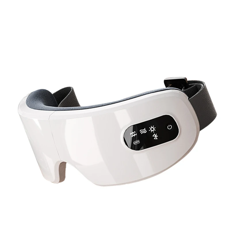 
2021 Hot Sell White Electric 4D Foldable Eye Massager With Heat Apparatus Facial Shield Massage Vibrator With Musical Function 