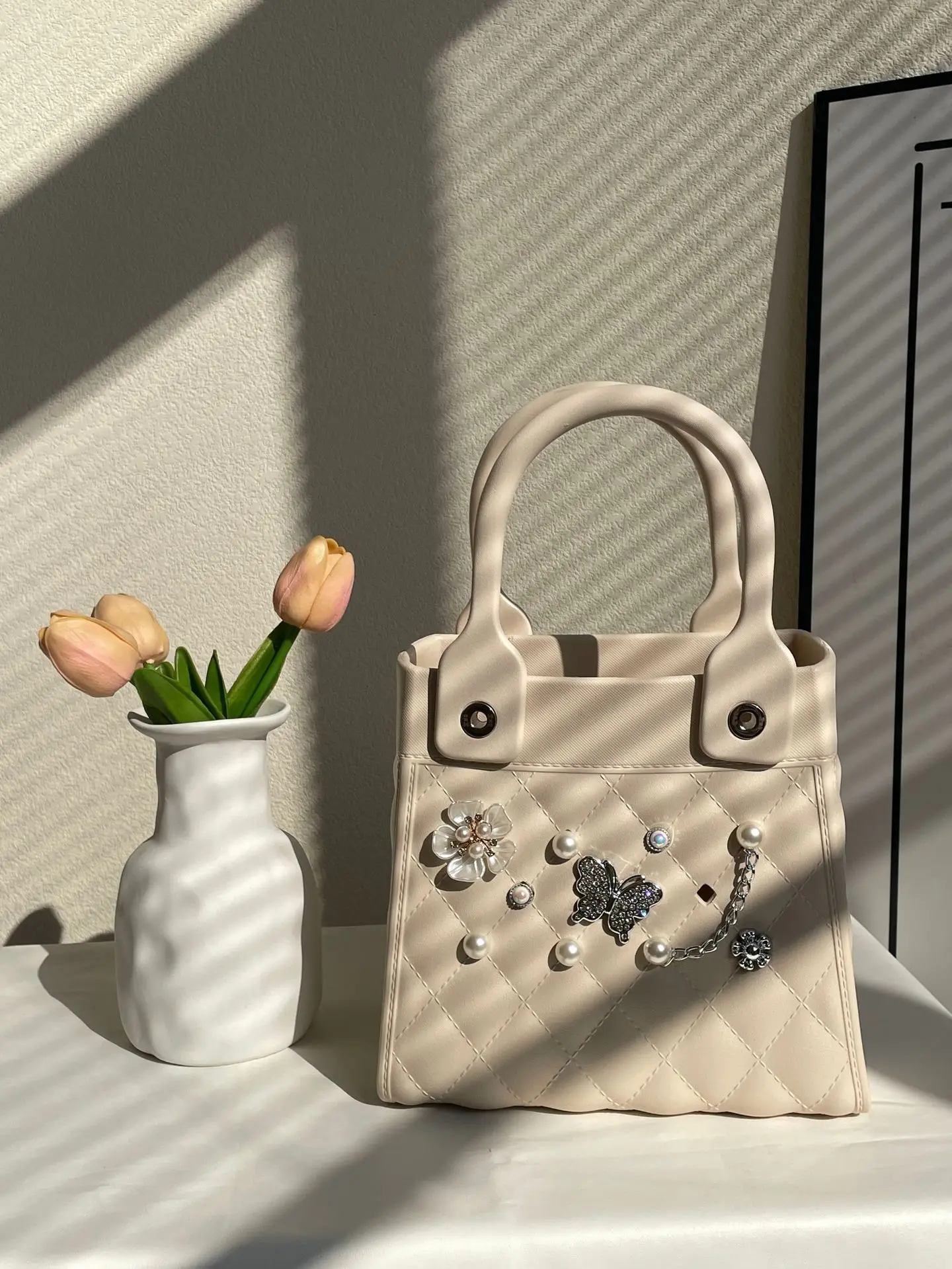 2024 Silicone Open Tote Bags Trend Women Fashion Eva Bags Rubber Shopping Beach Handbags