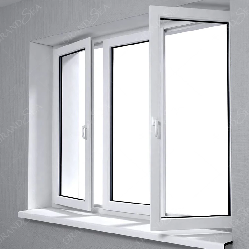 High quality casement fixed profile pvc window UPVC frame slide window with latest simple design upvc windows
