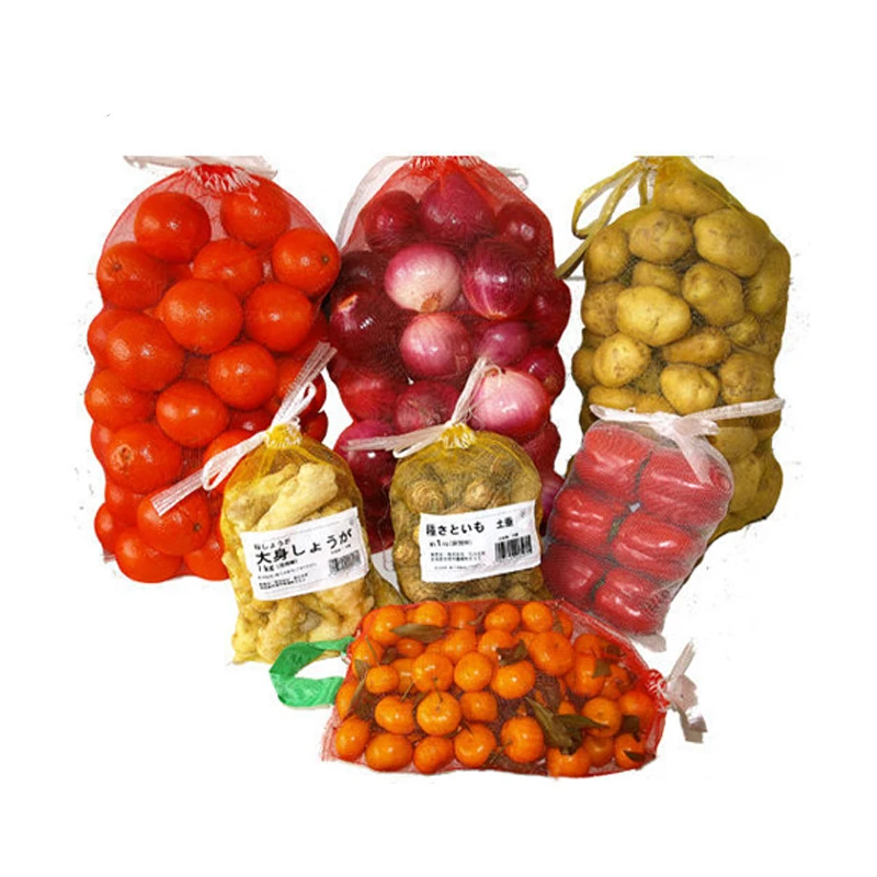 Mesh Drawstring Bag PE Plastic Onion Garlic Potatoes Fruit Shell Bags