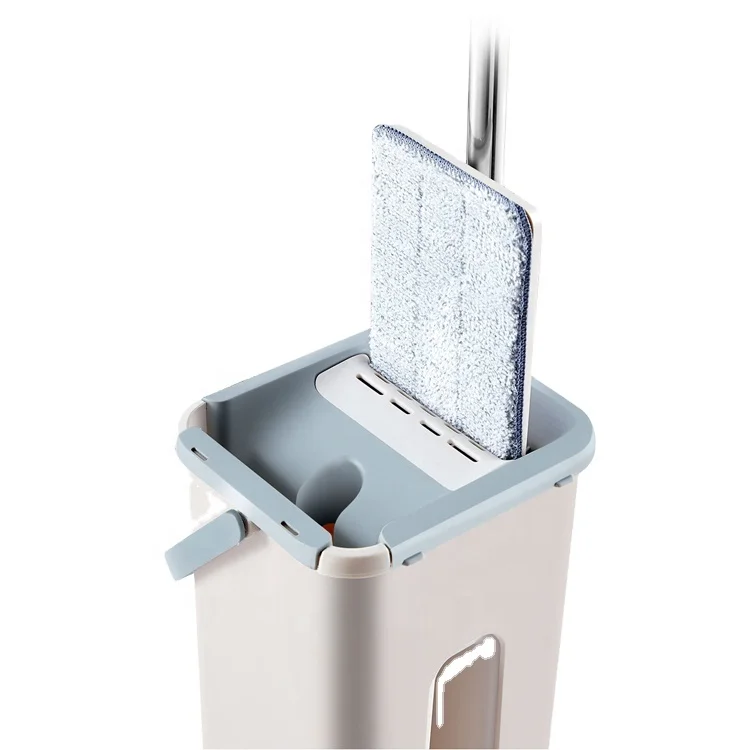 Free Sample Cheap Price Hand Free Mop Bucket Easy Use  Microfiber Magic Floor Flat Mop With Squeeze Bucket