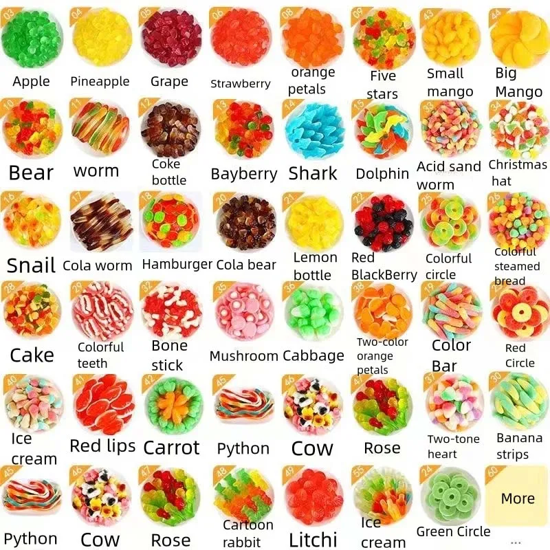 Bulk Wholesale Soft Candy Snacks Different Shape Sugar Coated Candies