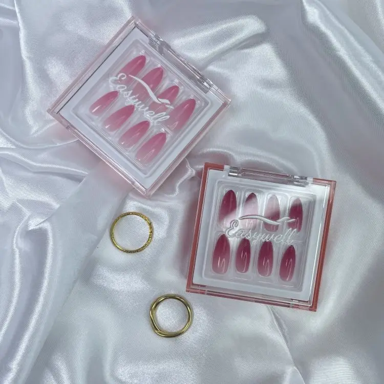 Fashion Trending Gel nails fingernails luxury false nail  with glue custom press on nails packaging box