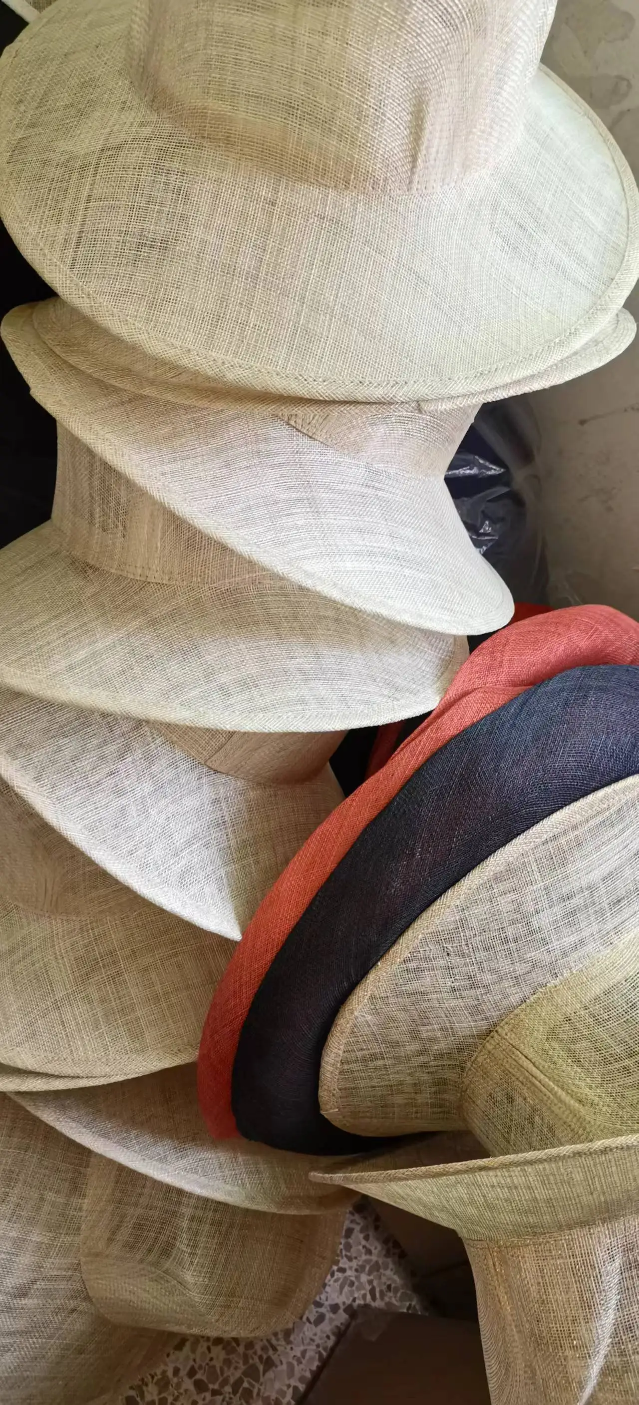 Sinamay buntal crochet hat nature straw hand weaved hat sun blocked beach hat