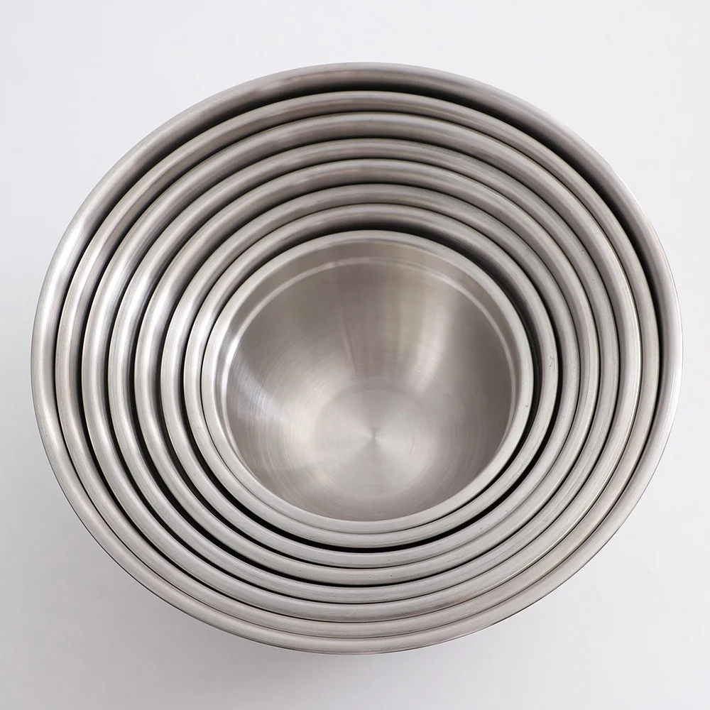 Hot Sale Item Salad Bowls Set with Anti-slip Silicone Bottom and Embossed Scale Measurement Multiple Sizes Mixing Bowl