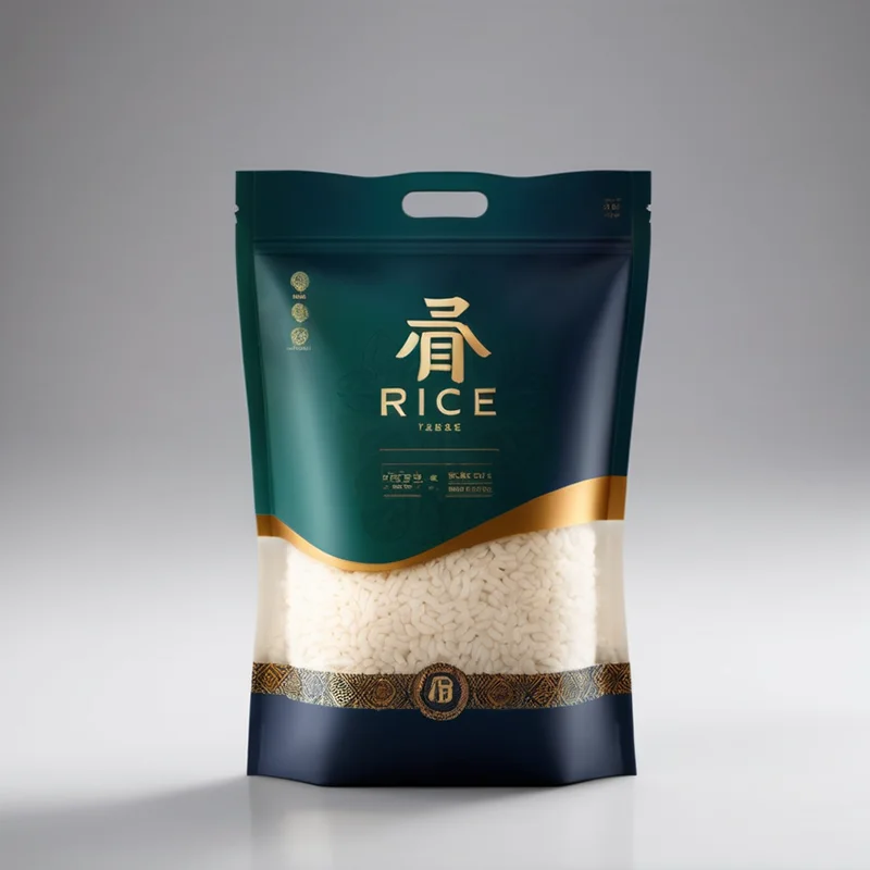 Custom Rice Packaging Bag Storage Leakage Prevention 5kg 10kg 25kg 50kg Plastic Package Rice Bag With Wrist Buckle