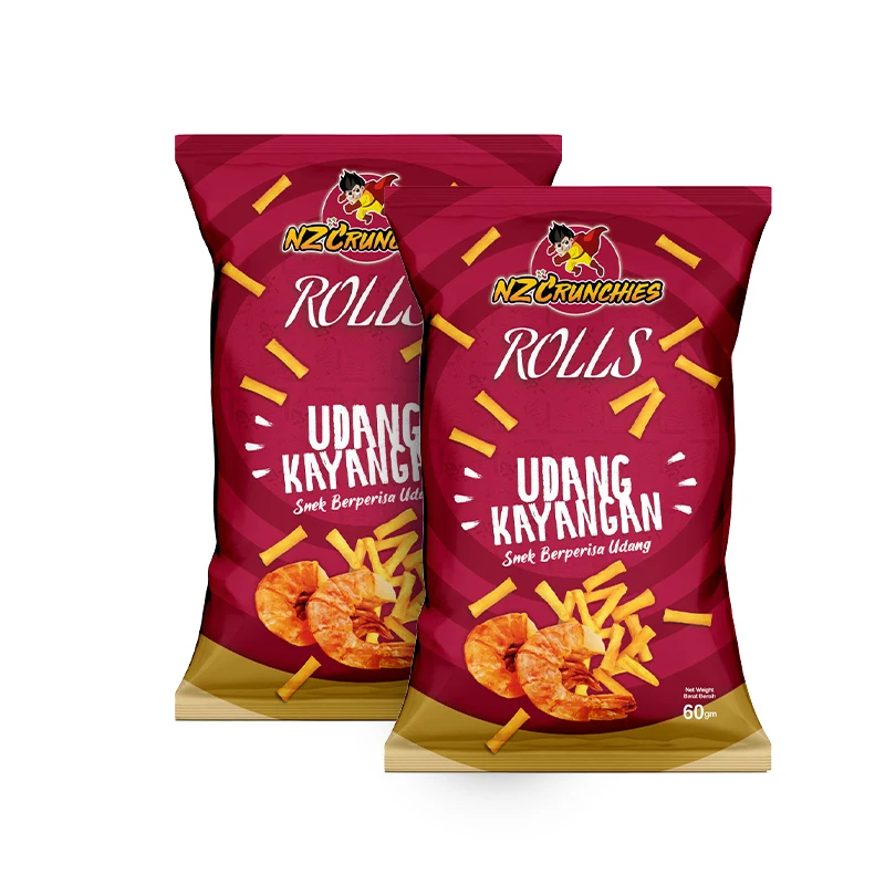 Factory Price Premium Grade NZC Savory Rolls Udang Kayangan (PRAWN) with The Unique Texture of the Poppy Skin Rolls