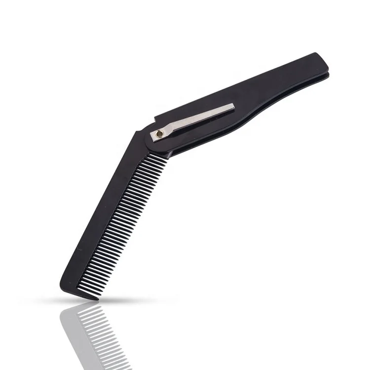 Portable switch blade swivel beard folding easy grip plastic simplicity comb