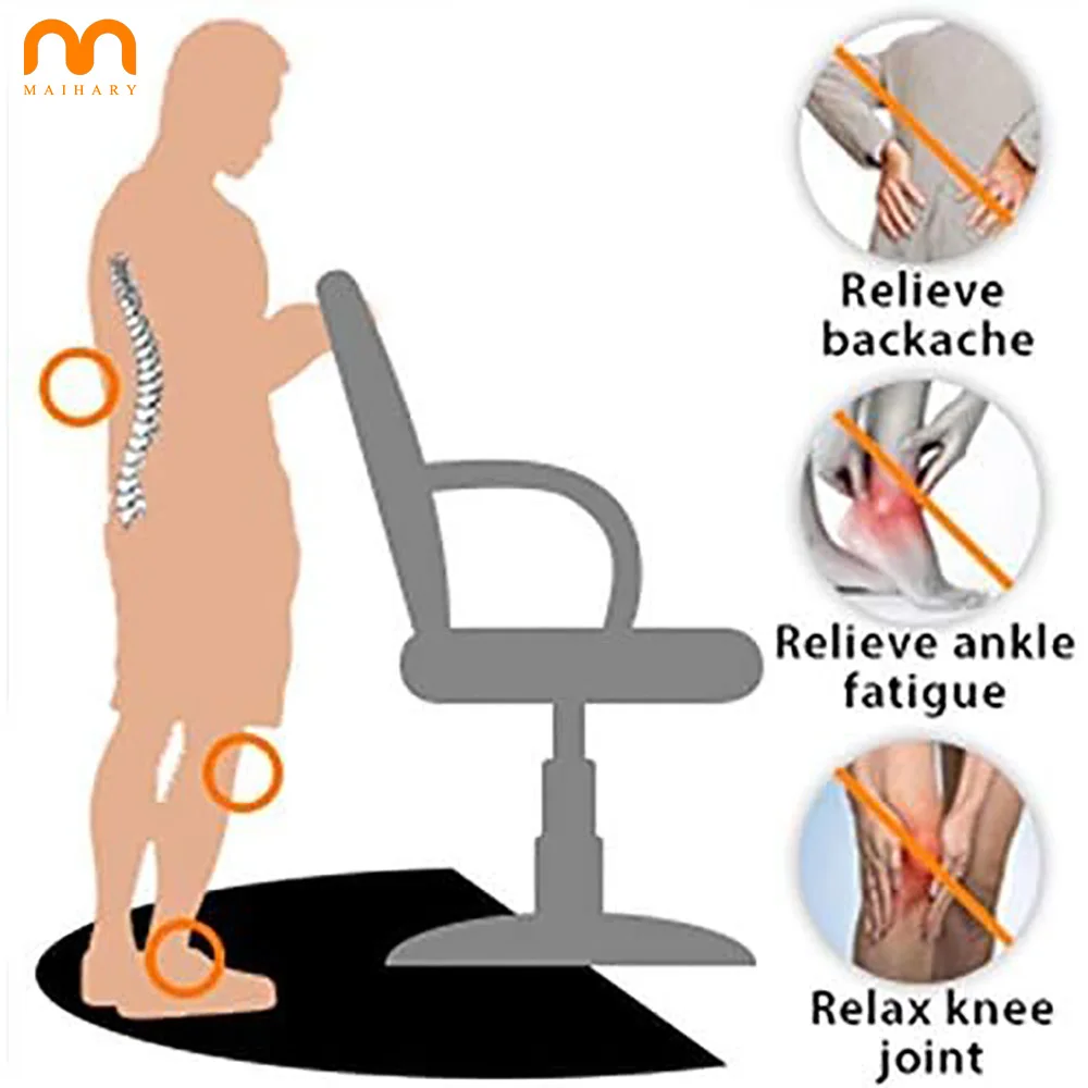 High Quality Waterproof Non-slip PU PVC Barbershop Salon Floor Mat Black Barber Anti-fatigue Relaxing Chair Mat With Custom Logo