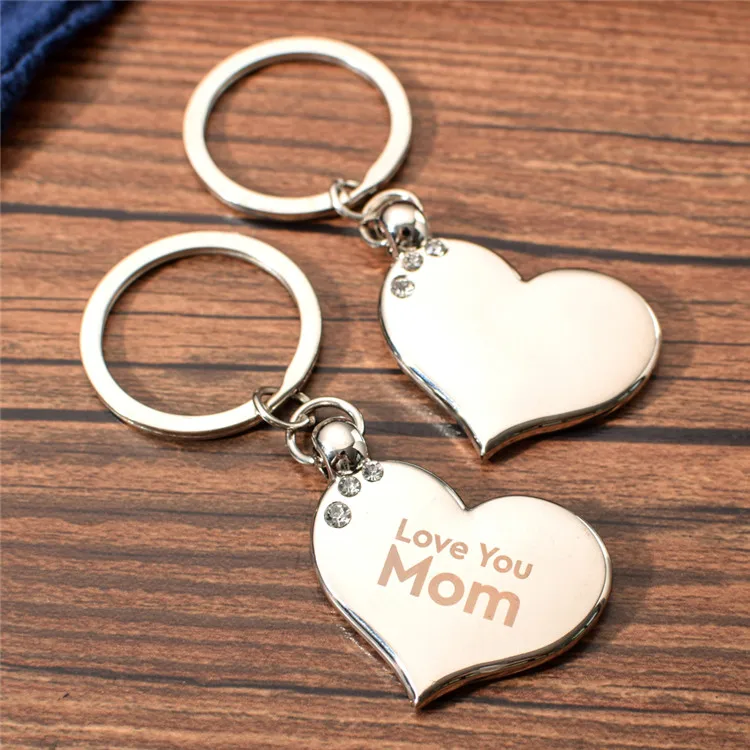2021 Super Quality Customised Love MOM Keychain Delicate Gift Heart Shape Key Chain