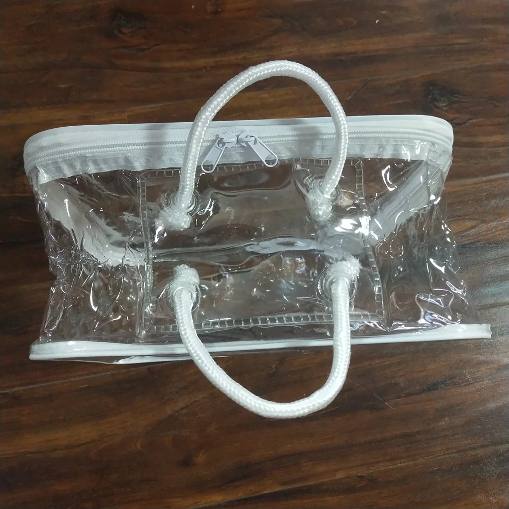 Clear PVC Zipper Blanket Packaging Bags with Handle Carried Bed Sheet Pillow Bag