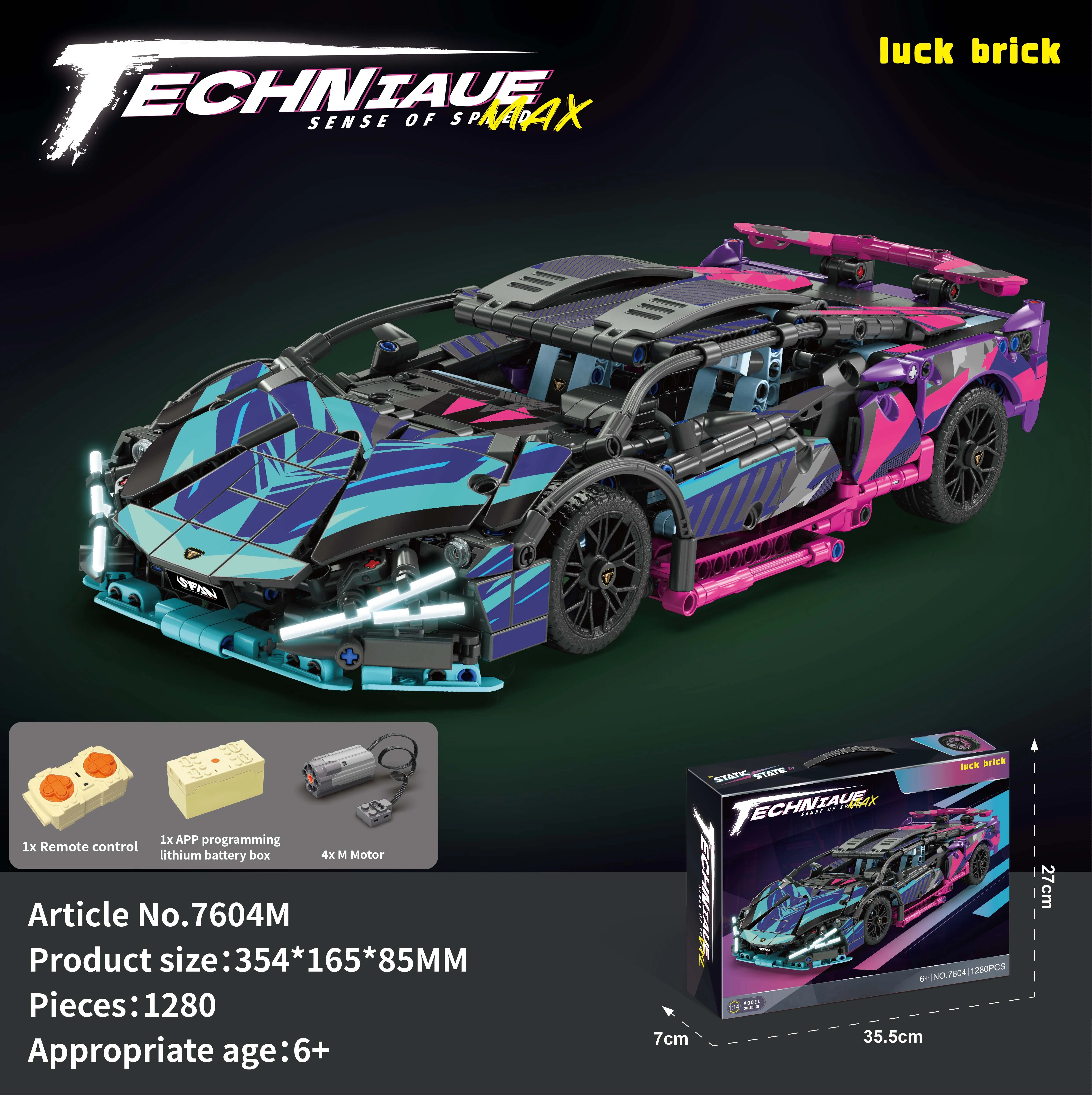Супер гоночный 1280PCS1/14 спортивный автомобиль строительный блок технологии RC DIY сборка детская игрушка