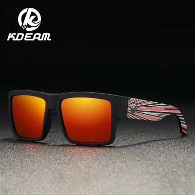 
 Мужские спортивные солнцезащитные очки KDEAM, поляризационные солнцезащитные очки в обычной коробке, солнцезащитные очки с защитой от ветра, 093  