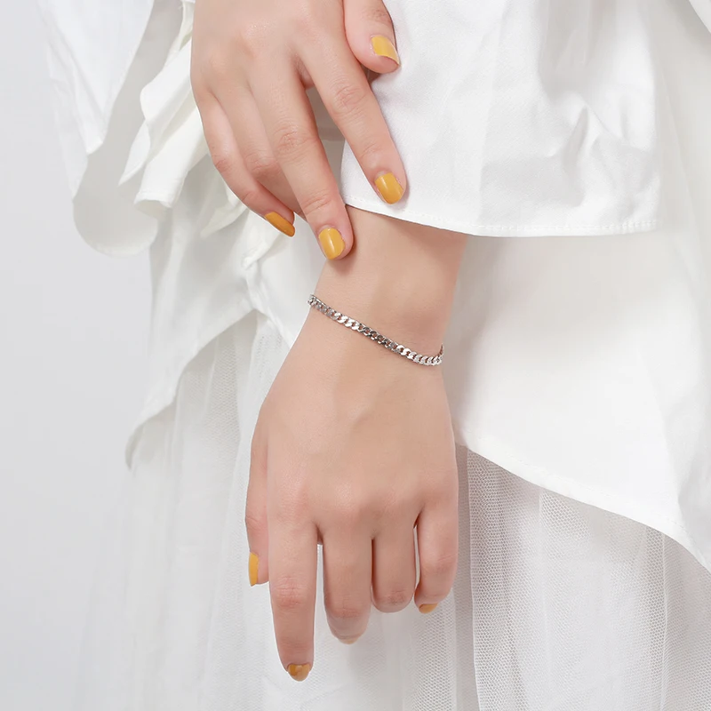 Fine jewelry Joyas De Plata Pure 925 Silver Chain Bracelet Pulsera Adjustable Cuban Women Brazalete Silver Bracelet For Men