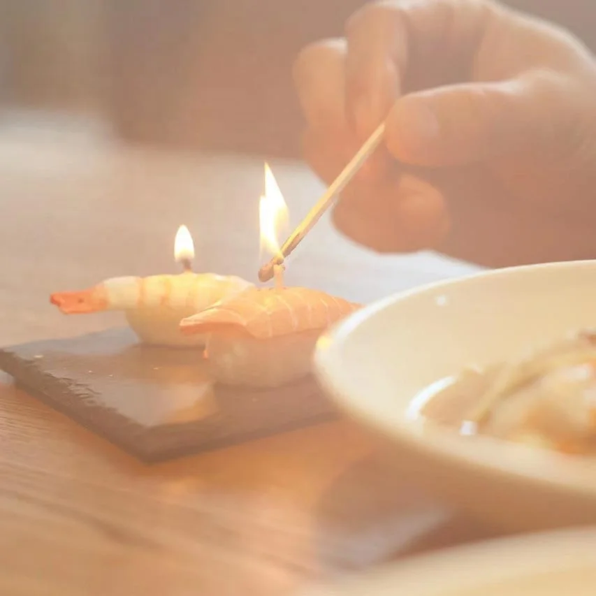 Berry Scent Japanese Food Refined Compact Sushi Salmon Fragrance Aromatherapy Scented Candles Photography Props For Products