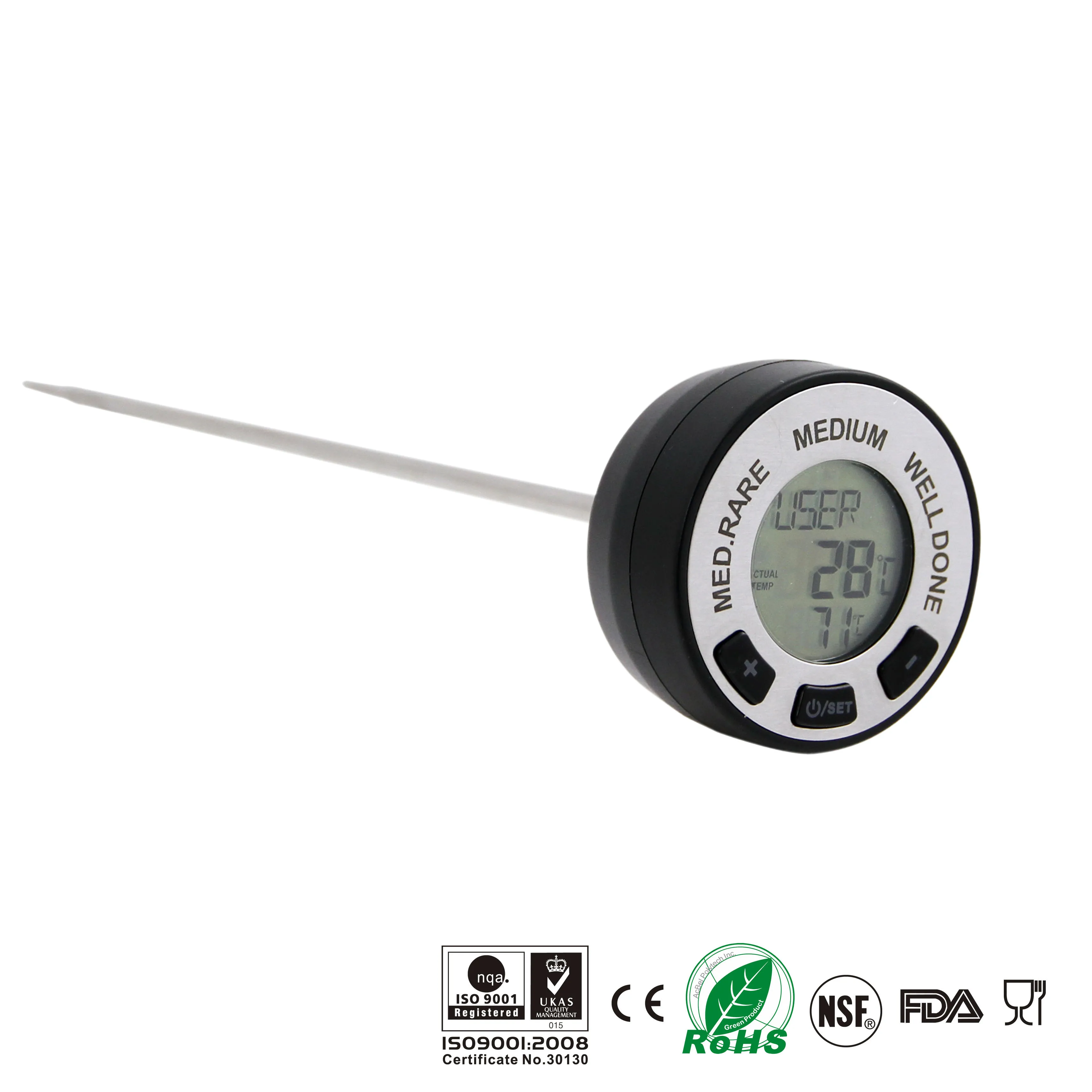 Digital Instant Read Coffee  Milk  Fothing Thermometer Stainless Steel Probe Meat Thermometer  With Alarm