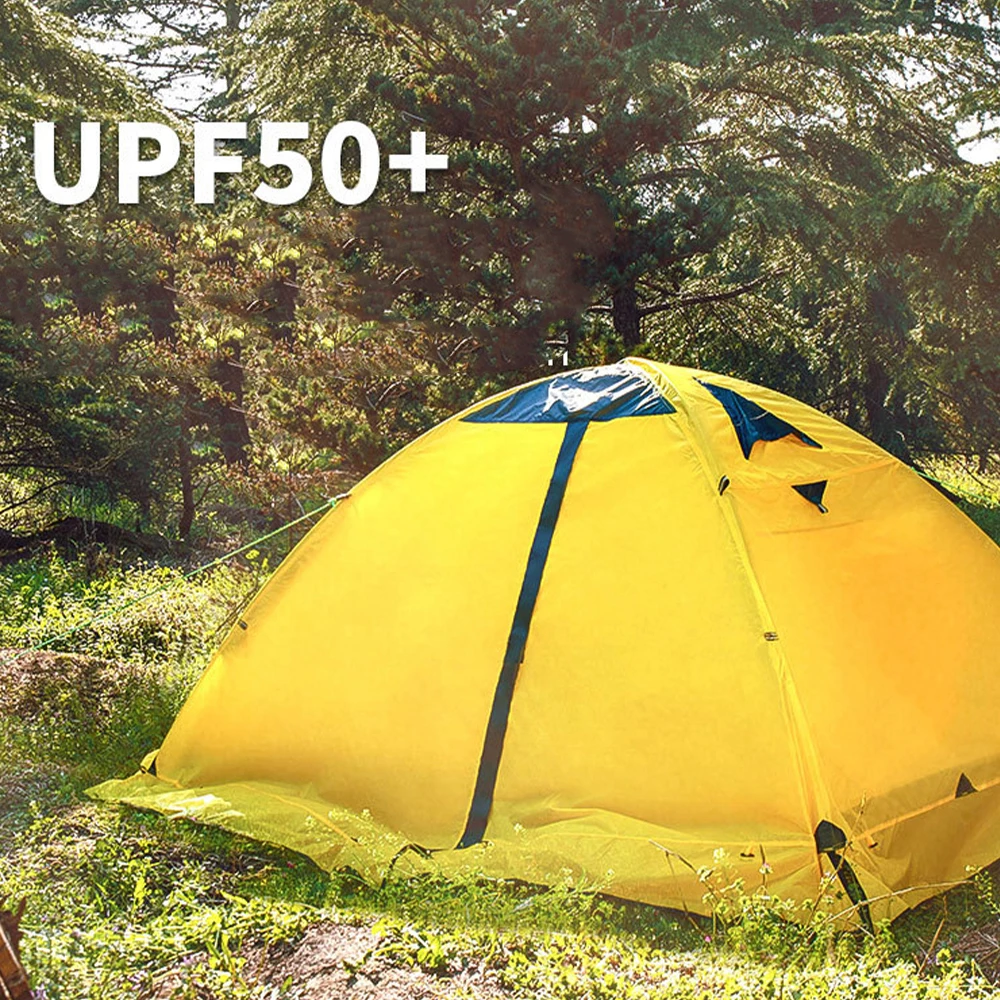 Outdoor 4 person trekking rainproof warm aluminum pole double decker camping tent
