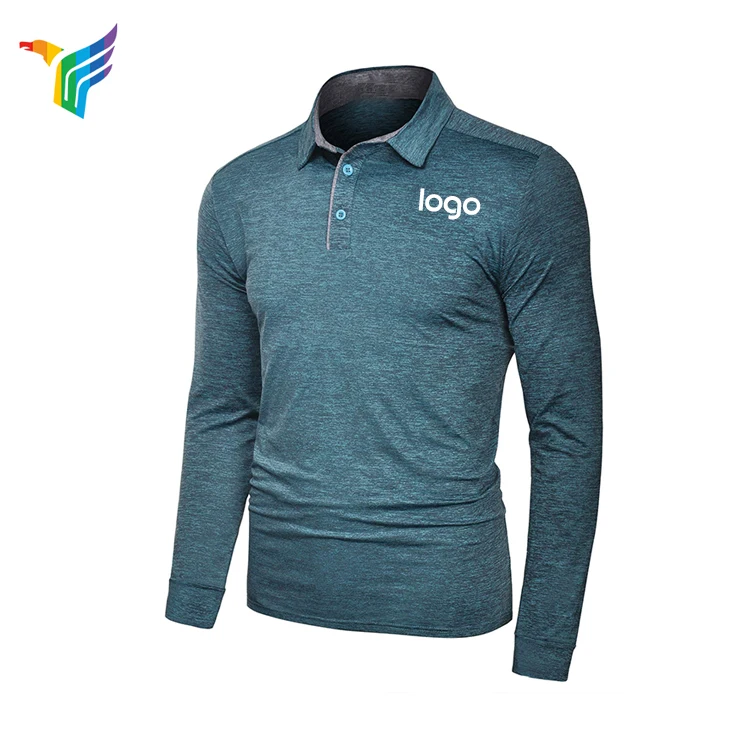 custom long sleeve polo knit shirt men polo neck knitted